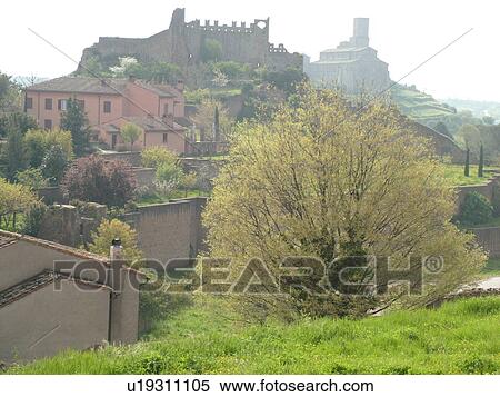 Lazio, Tuscania, Italy, Europe, View of the village of Tuscania. View Large Photo Image Stock Photography - Lazio, Tuscania, Italy, Europe, View of the village of Tuscania.. Fotosearch