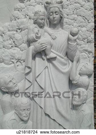 Liguria, Italy, Chiavari, Riviera di Levante, Ligurian Riviera, Europe, Madonna di Grazie relief made of marble from in the resort town of Chiavari. View Large Photo Image Picture - Liguria, Italy, Chiavari, Riviera di Levante, Ligurian Riviera, Europe, Madonna di Grazie relief made of marble from in the resort town of Chiavari.. Fotosearch
