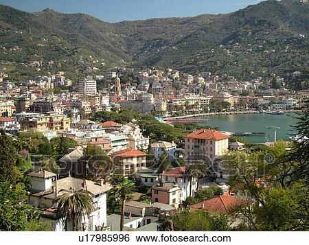 Liguria, Italy, Rapallo, Riviera di Levante, Ligurian Riviera, Europe, Scenic view of the resort town of Rapallo along the Ligurian Sea. View Large Photo Image Stock Photograph - Liguria, Italy, Rapallo, Riviera di Levante, Ligurian Riviera, Europe, Scenic view of the resort town of Rapallo along the Ligurian Sea.. Fotosearch