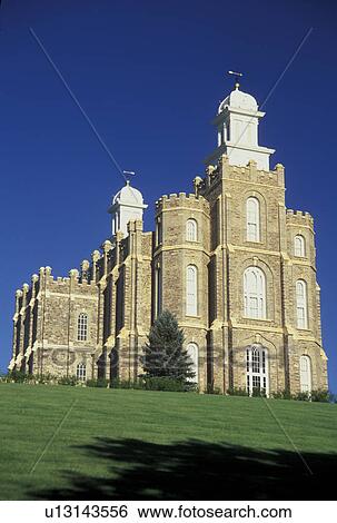Stock Photograph -  Logan, UT, Utah, Logan Tabernacle, ca. 1884. Fotosearch