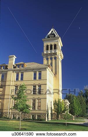 Stock Image -  Logan, UT, Utah, Utah State University, Old Main. Fotosearch