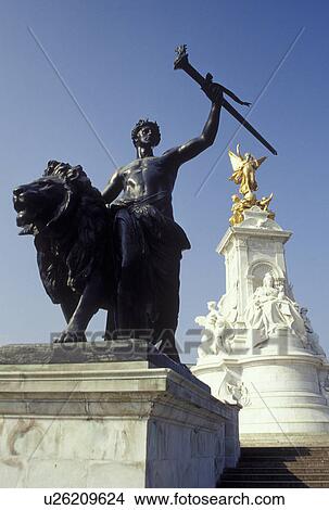 London, England, Great Britain, United Kingdom, Europe, Queen Victoria Monument outside Buckingham Palace. View Large Photo Image Picture - London, England, Great Britain, United Kingdom, Europe, Queen Victoria Monument outside Buckingham Palace.. Fotosearch