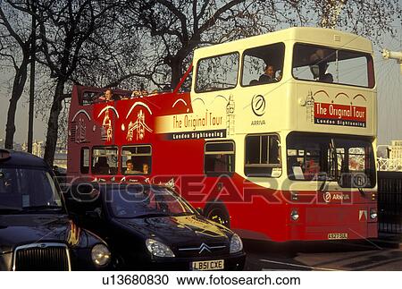London, England, Great Britain, United Kingdom, Europe, Sightseeing double decker tour bus View Large Photo Image Stock Image - London, England, Great Britain, United Kingdom, Europe, Sightseeing double decker tour bus. Fotosearch