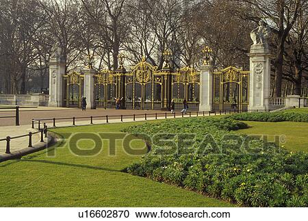 Stock Image -  London, England, Great Britain, United Kingdom, Europe, Canada Gate at Green Park.. Fotosearch