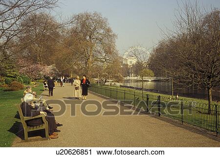 London, England, Great Britain, United Kingdom, Europe, People enjoying a nice day at St. James Park in the spring. View Large Photo Image Stock Image - London, England, Great Britain, United Kingdom, Europe, People enjoying a nice day at St. James Park in the spring.. Fotosearch