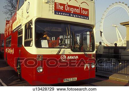 London, England, Great Britain, United Kingdom, Europe, Sightseeing double decker tour bus View Large Photo Image Stock Photo - London, England, Great Britain, United Kingdom, Europe, Sightseeing double decker tour bus. Fotosearch