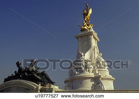 London, England, Great Britain, United Kingdom, Europe, Queen Victoria Monument outside Buckingham Palace. View Large Photo Image Stock Photo - London, England, Great Britain, United Kingdom, Europe, Queen Victoria Monument outside Buckingham Palace.. Fotosearch
