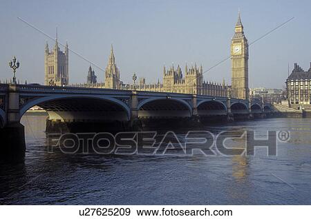 London, England, Great Britain, United Kingdom, Europe, Parliament Buildings, Big Ben, and Westminster Bridge in Westminster along the River Thames. View Large Photo Image Stock Photo - London, England, Great Britain, United Kingdom, Europe, Parliament Buildings, Big Ben, and Westminster Bridge in Westminster along the River Thames. . Fotosearch