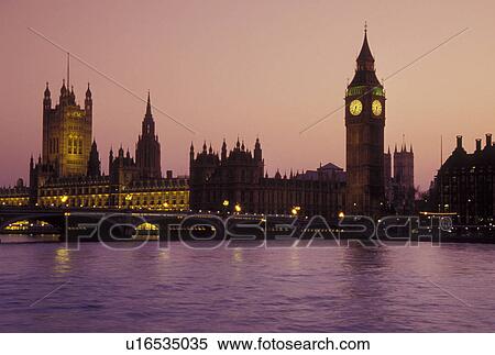 London, England, Great Britain, United Kingdom, Europe, Parliament Buildings, Big Ben, and Westminster Bridge in Westminster along the River Thames in the evening. View Large Photo Image Stock Photography - London, England, Great Britain, United Kingdom, Europe, Parliament Buildings, Big Ben, and Westminster Bridge in Westminster along the River Thames in the evening. . Fotosearch