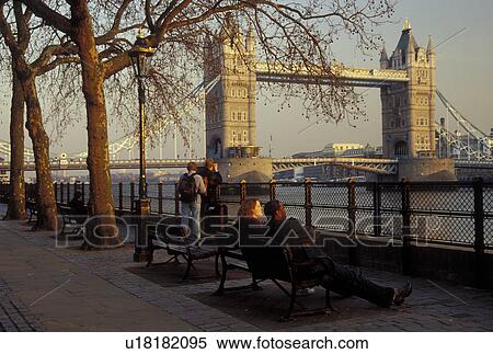 London, England, Great Britain, United Kingdom, Europe, View of Tower Bridge crossing the River Thames in London from the riverfront. View Large Photo Image Stock Photography - London, England, Great Britain, United Kingdom, Europe, View of Tower Bridge crossing the River Thames in London from the riverfront.. Fotosearch