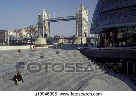 London, England, Great Britain, United Kingdom, Europe, City Hall and Tower Bridge crossing the River Thames. View Large Photo Image Stock Photography - London, England, Great Britain, United Kingdom, Europe, City Hall and Tower Bridge crossing the River Thames.. Fotosearch