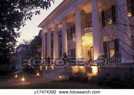 Macon, GA, Georgia, Historic Macon, 1842 Inn, Greek Revival House, evening View Large Photo Image Stock Image - Macon, GA, Georgia, Historic Macon, 1842 Inn, Greek Revival House, evening. Fotosearch