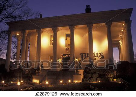 Macon, GA, Georgia, Historic Macon, Beall's 1860 Restaurant, Greek Revival Mansion, evening View Large Photo Image Stock Photograph - Macon, GA, Georgia, Historic Macon, Beall's 1860 Restaurant, Greek Revival Mansion, evening. Fotosearch