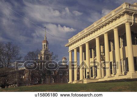 Stock Image -  Macon, GA, Georgia, Mercer University, The Woodruff House, A Greek Revival Plantation Mansion. Fotosearch