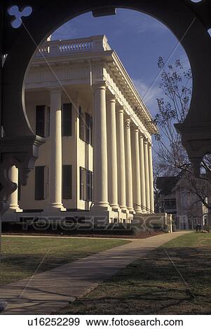 Stock Photo -  Macon, GA, Georgia, Mercer University, The Woodruff House, A Greek Revival Plantation Mansion. Fotosearch