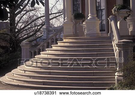 Stock Image -  Macon, GA, Georgia, The Hay House, Italian Renaissance Villa, steps, stairs. Fotosearch