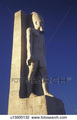 Stock Image -  Memphis, TN, Tennessee, 20 foot tall statue of Pharaoh Ramses The Great at The Pyramid. Fotosearch