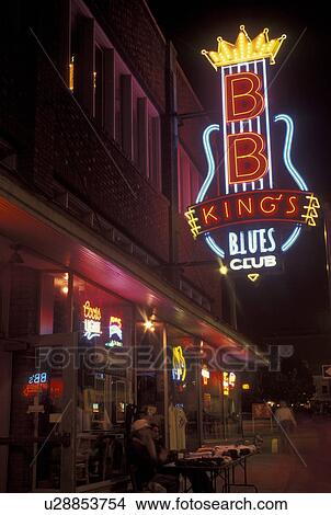 Memphis, TN, Tennessee, BB King Blues Club on Beale Street, evening, neon lights View Large Photo Image Picture - Memphis, TN, Tennessee, BB King Blues Club on Beale Street, evening, neon lights. Fotosearch