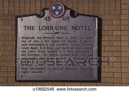 Memphis, TN, Tennessee, The Lorraine Motel at the National Civil Rights Museum, assassination of Martin Luther King, Jr plaque View Large Photo Image Stock Photograph - Memphis, TN, Tennessee, The Lorraine Motel at the National Civil Rights Museum, assassination of Martin Luther King, Jr plaque. Fotosearch