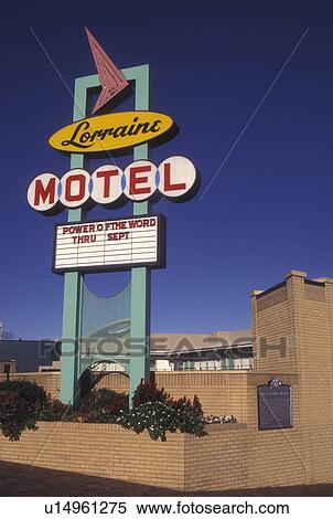 Memphis, TN, Tennessee, The Lorraine Motel at the National Civil Rights Museum, assassination of Martin Luther King, Jr. View Large Photo Image Stock Photography - Memphis, TN, Tennessee, The Lorraine Motel at the National Civil Rights Museum, assassination of Martin Luther King, Jr.. Fotosearch