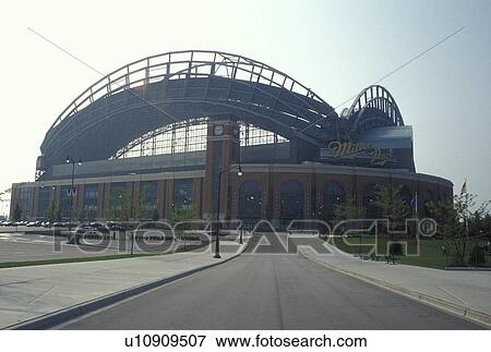 Stock Photo -  Milwaukee, WI, Wisconsin, Miller Park, Milwaukee Brewers, baseball stadium. Fotosearch