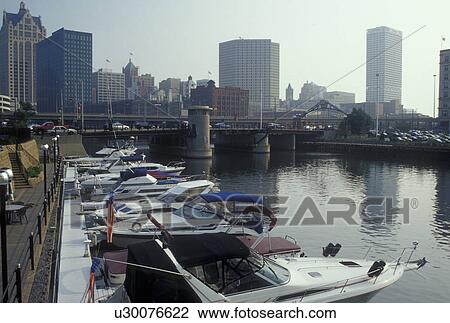Milwaukee, WI, Wisconsin, Milwaukee River, downtown, skyline View Large Photo Image Stock Image - Milwaukee, WI, Wisconsin, Milwaukee River, downtown, skyline. Fotosearch