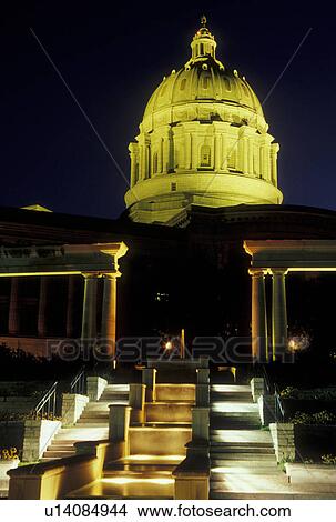 MO, Missouri, Jefferson City, Missouri State Capitol, State House, evening View Large Photo Image Picture - MO, Missouri, Jefferson City, Missouri State Capitol, State House, evening. Fotosearch