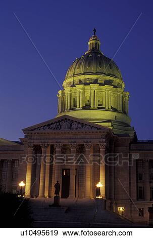 MO, Missouri, Jefferson City, Missouri State Capitol, State House, evening View Large Photo Image Stock Photo - MO, Missouri, Jefferson City, Missouri State Capitol, State House, evening. Fotosearch