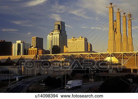 MO, Missouri, Kansas City, skyline, downtown, Convention Center View Large Photo Image Picture - MO, Missouri, Kansas City, skyline, downtown, Convention Center. Fotosearch