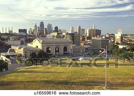 MO, Missouri, Kansas City, Union Station, downtown skyline View Large Photo Image Stock Photograph - MO, Missouri, Kansas City, Union Station, downtown skyline. Fotosearch
