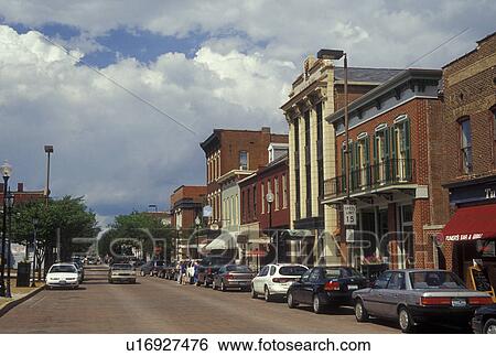 MO, Missouri, St. Charles, Historic Main Street View Large Photo Image Stock Photograph - MO, Missouri, St. Charles, Historic Main Street. Fotosearch
