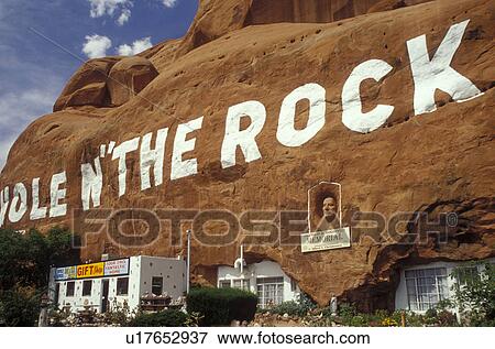 Stock Photo -  Moab, UT, Utah, Hole 'N The Rock in Moab. . Fotosearch