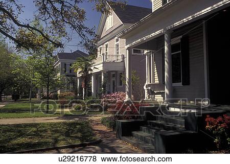Stock Photo -  Mobile, AL, Alabama, House at Oakleigh Garden Historic District. Fotosearch