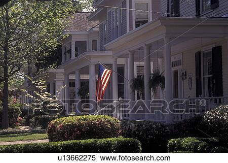 Stock Photography -  Mobile, AL, Alabama, House at Oakleigh Garden Historic District. Fotosearch