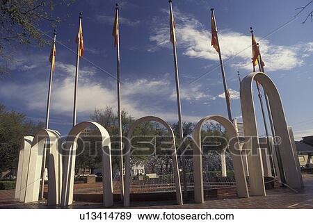 Stock Photo -  Mobile, AL, Alabama, Spanish Plaza, fountain. Fotosearch