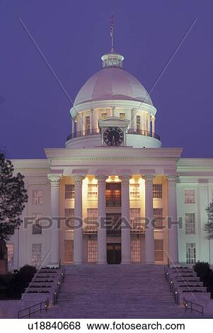 Montgomery, AL, Alabama, Alabama State Capitol, evening View Large Photo Image Stock Photo - Montgomery, AL, Alabama, Alabama State Capitol, evening. Fotosearch