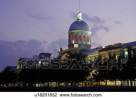 Montreal, Canada, Quebec, Bonsecours Market (Marche Bonsecours) at the Old Port (Vieux Port) in Old Montreal (Vieux Montreal) in the evening. View Large Photo Image Stock Image -  Montreal, Canada, Quebec, Bonsecours Market (Marche Bonsecours) at the Old Port (Vieux Port) in Old Montreal (Vieux Montreal) in the evening.. Fotosearch