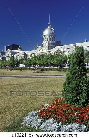 Stock Photo -  Montreal, Canada, Quebec, Bonsecours Market (Marche Bonsecours) at the Old Port (Vieux Port) in Old Montreal (Vieux Montreal).. Fotosearch