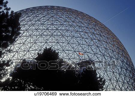 Montreal, Canada, Quebec, Ile Ste. Helene, View of the Biosphere, built for Expo 67, on Ile Sainte Helene (St. Helen's Island) in Montreal. View Large Photo Image Stock Photo - Montreal, Canada, Quebec, Ile Ste. Helene, View of the Biosphere, built for Expo 67, on Ile Sainte Helene (St. Helen's Island) in Montreal.. Fotosearch
