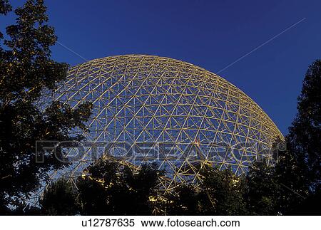 Montreal, Canada, Quebec, Ile Ste. Helene, View of the Biosphere, built for Expo 67, on Ile Sainte Helene (St. Helen's Island) in Montreal. View Large Photo Image Stock Photography -  Montreal, Canada, Quebec, Ile Ste. Helene, View of the Biosphere, built for Expo 67, on Ile Sainte Helene (St. Helen's Island) in Montreal.. Fotosearch