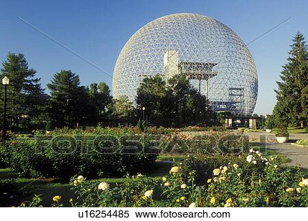 Montreal, Canada, Quebec, Ile Ste. Helene, View of the Biosphere, built for Expo 67, from the rose garden on Ile Sainte Helene (St. Helen's Island) in Montreal. View Large Photo Image Stock Photography - Montreal, Canada, Quebec, Ile Ste. Helene, View of the Biosphere, built for Expo 67, from the rose garden on Ile Sainte Helene (St. Helen's Island) in Montreal.. Fotosearch