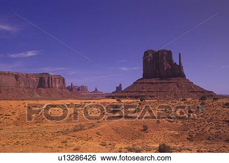 Monument Valley Navajo Tribal Park, AZ, Arizona, The Left/West Mitten Butte View Large Photo Image Stock Photograph - Monument Valley Navajo Tribal Park, AZ, Arizona, The Left/West Mitten Butte. Fotosearch