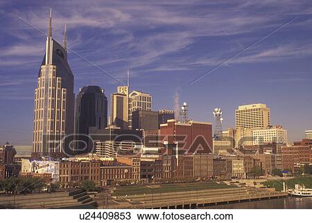 Nashville, TN, Tennessee, downtown, skyline, Cumberland River View Large Photo Image Stock Image - Nashville, TN, Tennessee, downtown, skyline, Cumberland River. Fotosearch