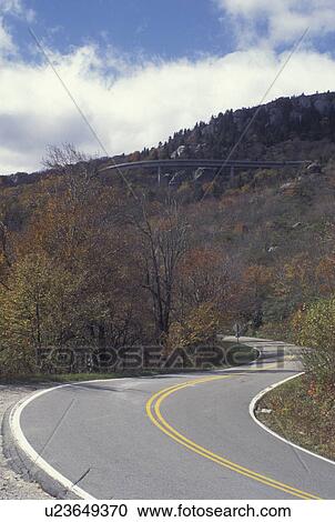NC, North Carolina, Blue Ridge Parkway, Linn Cove Viaduct, mountains, fall, road, transportation, Route 221 View Large Photo Image Stock Image - NC, North Carolina, Blue Ridge Parkway, Linn Cove Viaduct, mountains, fall, road, transportation, Route 221. Fotosearch