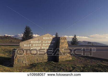 NC, North Carolina, Highest elevation on the Blue Ridge Parkway (6053 feet), sign, mountains, fall View Large Photo Image Stock Photo - NC, North Carolina, Highest elevation on the Blue Ridge Parkway (6053 feet), sign, mountains, fall. Fotosearch