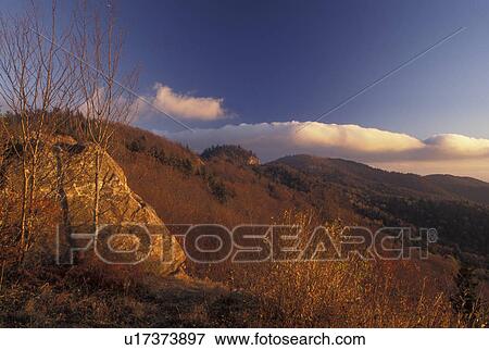 NC, North Carolina, Highest elevation on the Blue Ridge Parkway (6053 feet), mountains, fall View Large Photo Image Stock Photo - NC, North Carolina, Highest elevation on the Blue Ridge Parkway (6053 feet), mountains, fall. Fotosearch