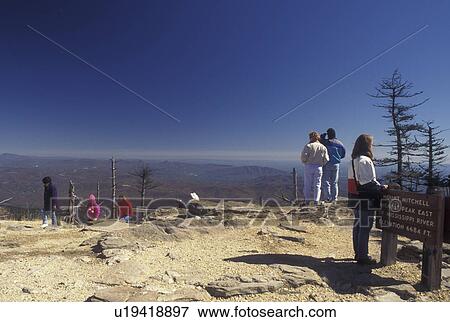Stock Photo -  NC, North Carolina, Mt. Mitchell (6684 feet), highest point east of the Mississippi River, mountains, summit. Fotosearch