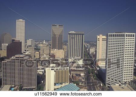 New Orleans, LA, Louisiana, Aerial of downtown, skyline View Large Photo Image Stock Photo - New Orleans, LA, Louisiana, Aerial of downtown, skyline. Fotosearch