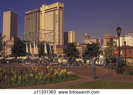 New Orleans, LA, Louisiana, downtown, skyline, Riverfront Park View Large Photo Image Stock Image - New Orleans, LA, Louisiana, downtown, skyline, Riverfront Park. Fotosearch