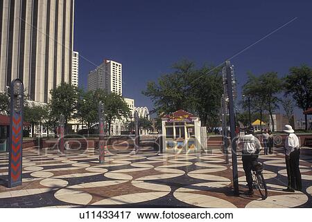Stock Photo -  New Orleans, LA, Louisiana, downtown, Spanish Plaza. Fotosearch
